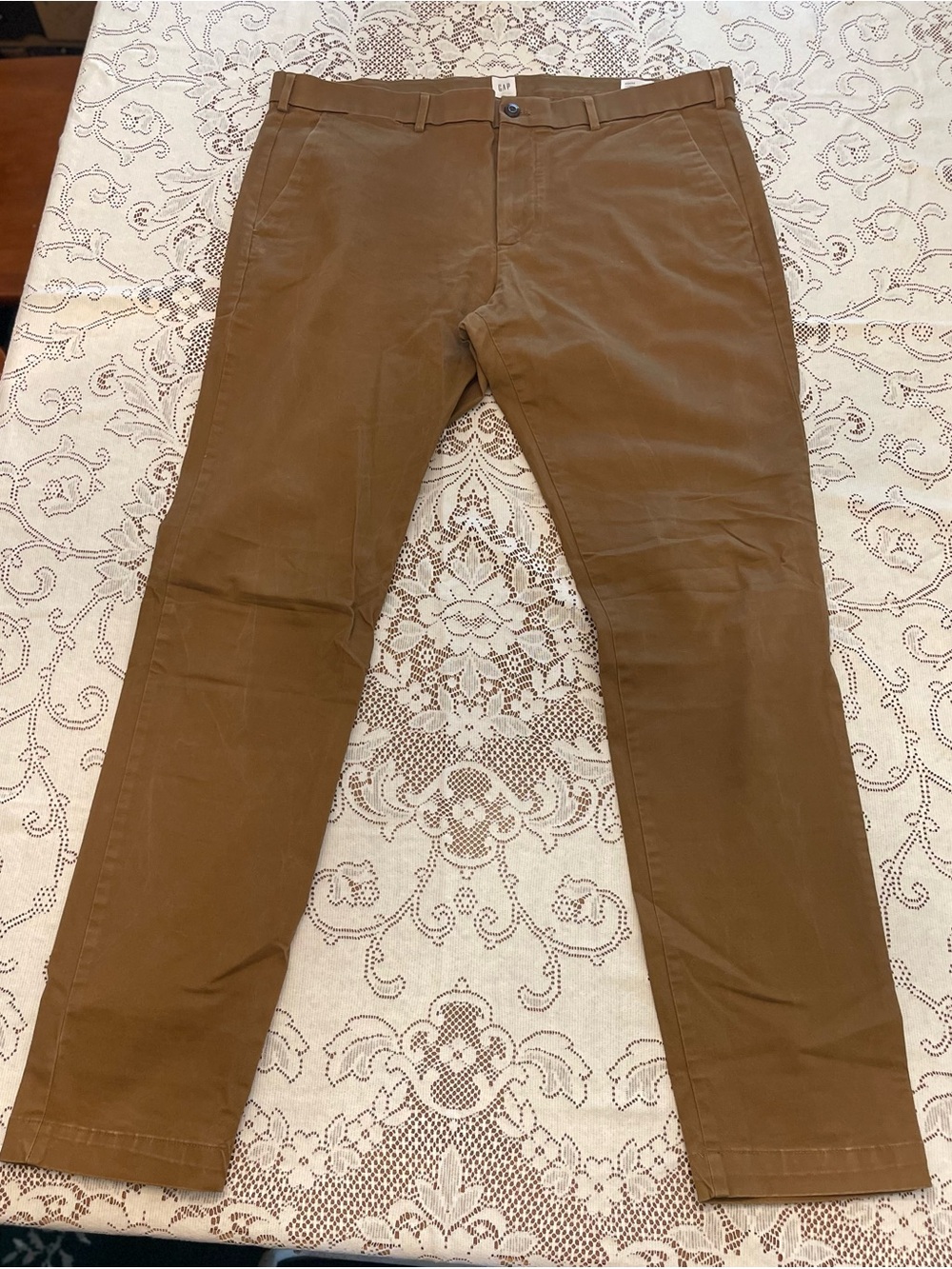 GAP Men's Brown Khaki Skinny Pants 40 x 34 Tall